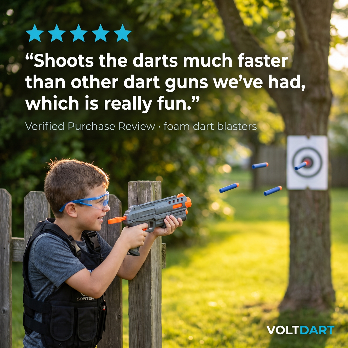 Voltdart in a backyard battle